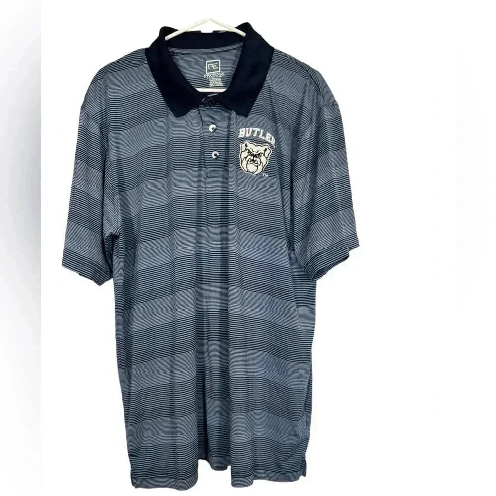 Butler Pro Edge Men’s Golf Polo Striped Shirt Size XL Embroidered Logo